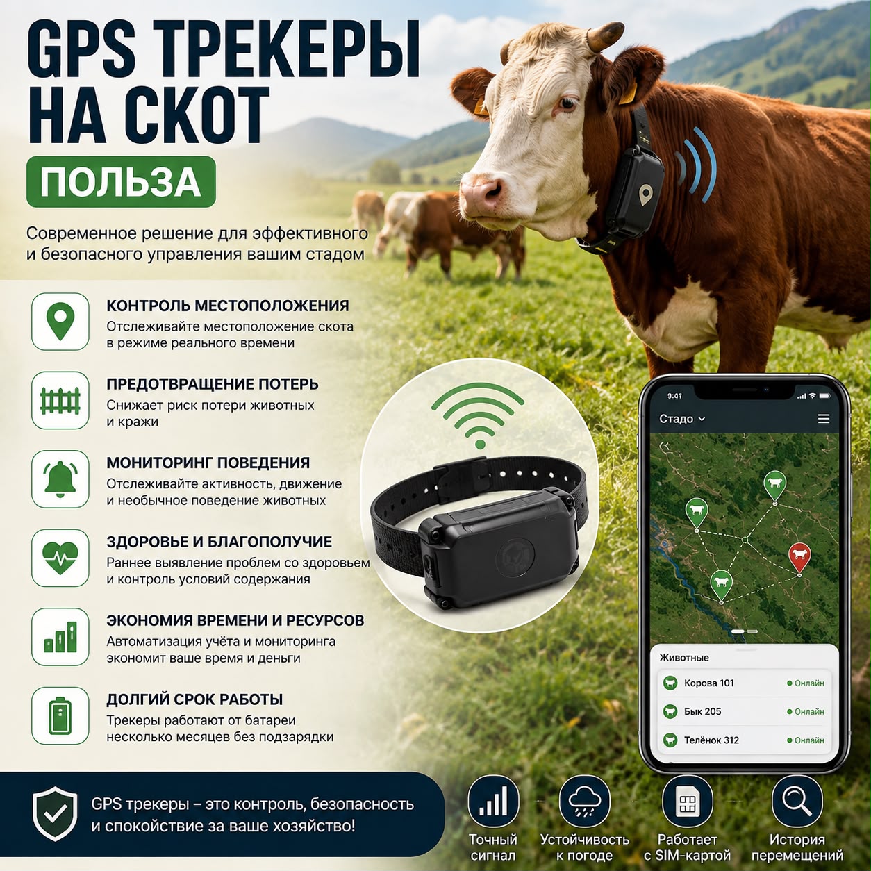 Польза GPS-трекеров на скот