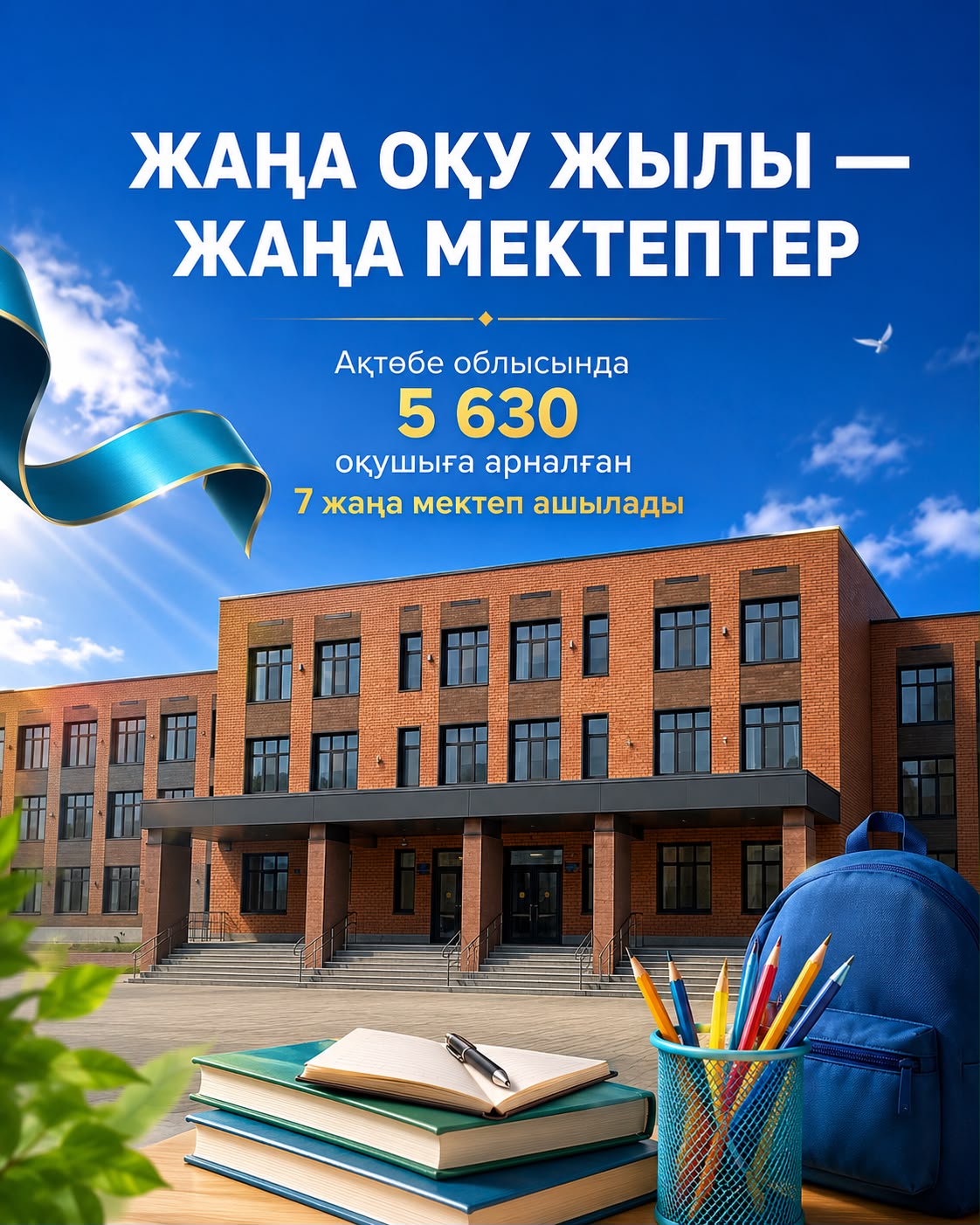 Келешек мектептері: Ақтөбе облысында 2023-2026 жылдар аралығында 14 жаңа мектеп салынды