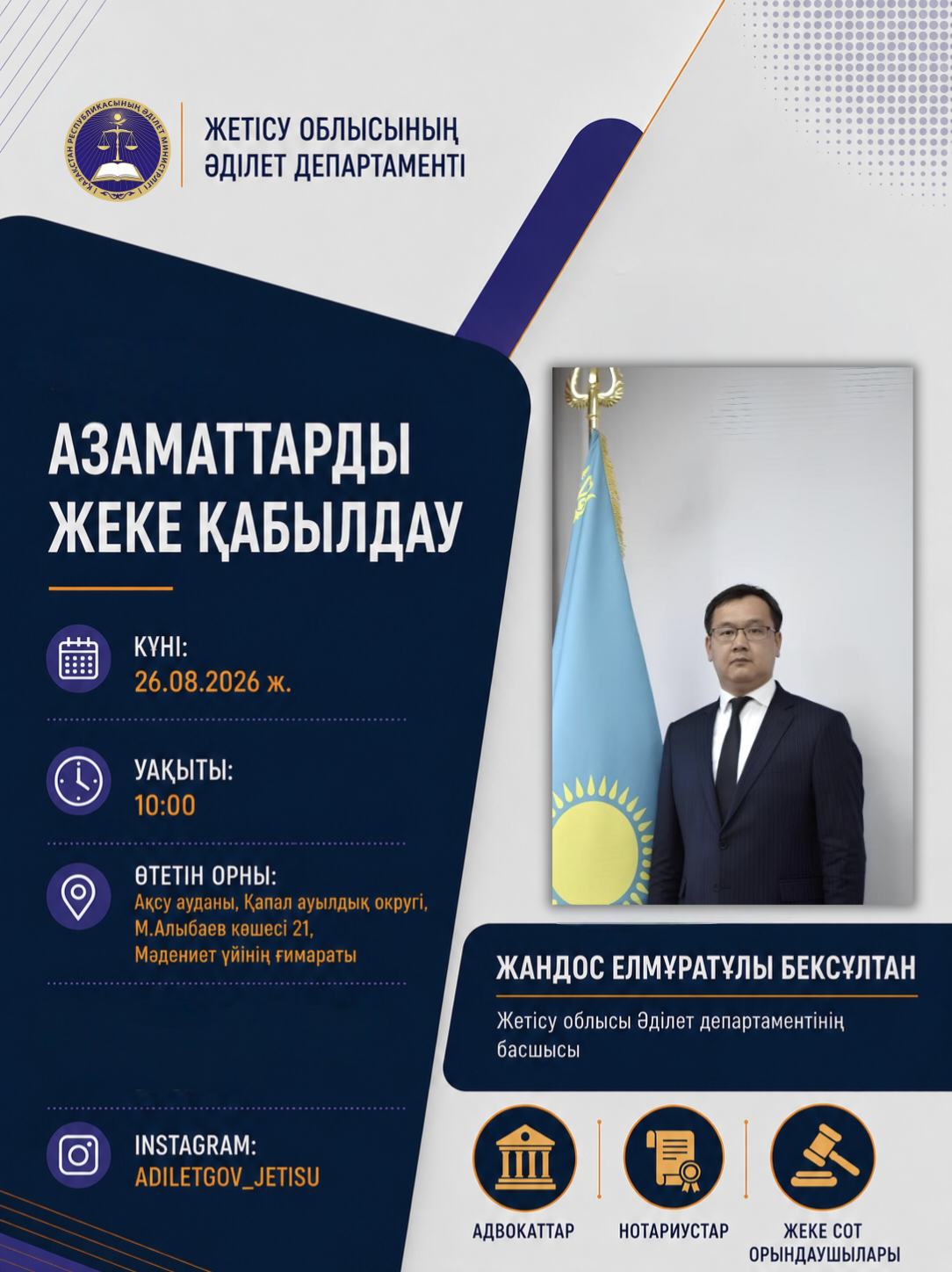 Личный прием граждан Капальского сельского округа, Аксуского района