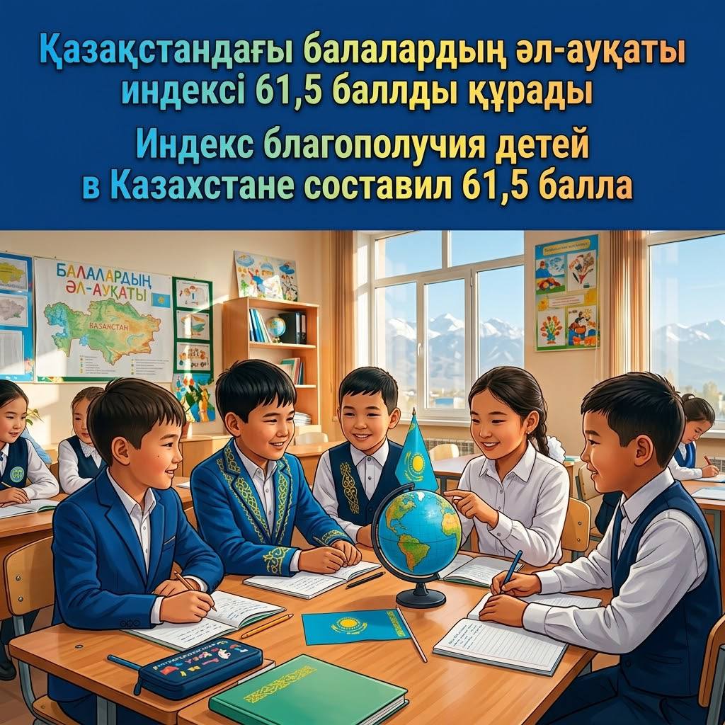 Индекс благополучия детей в Казахстане  составил 61,5 балла