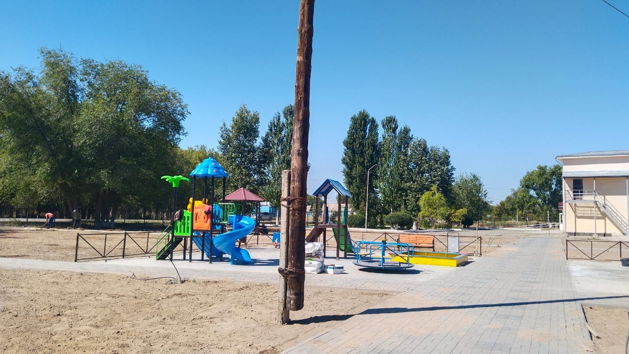 В селе Канабек ведётся строительство мини-парка