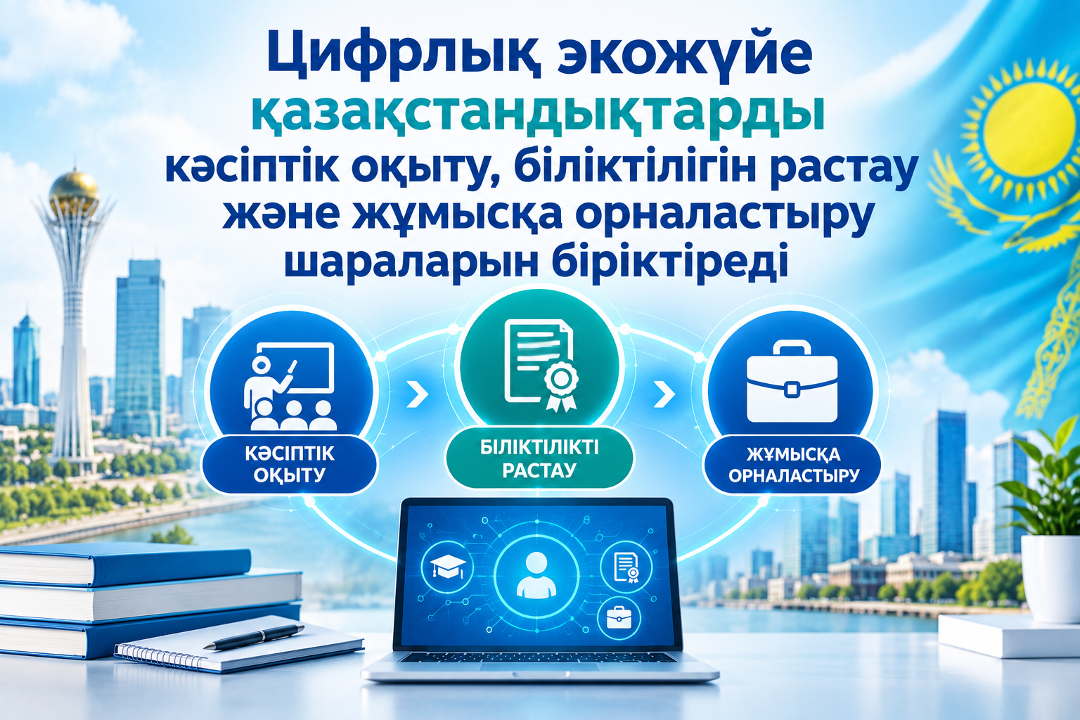 ЦИФРОВАЯ ЭКОСИСТЕМА ОБЪЕДИНИТ ОБУЧЕНИЕ, ПОДТВЕРЖДЕНИЕ КВАЛИФИКАЦИИ И ТРУДОУСТРОЙСТВО КАЗАХСТАНЦЕВ