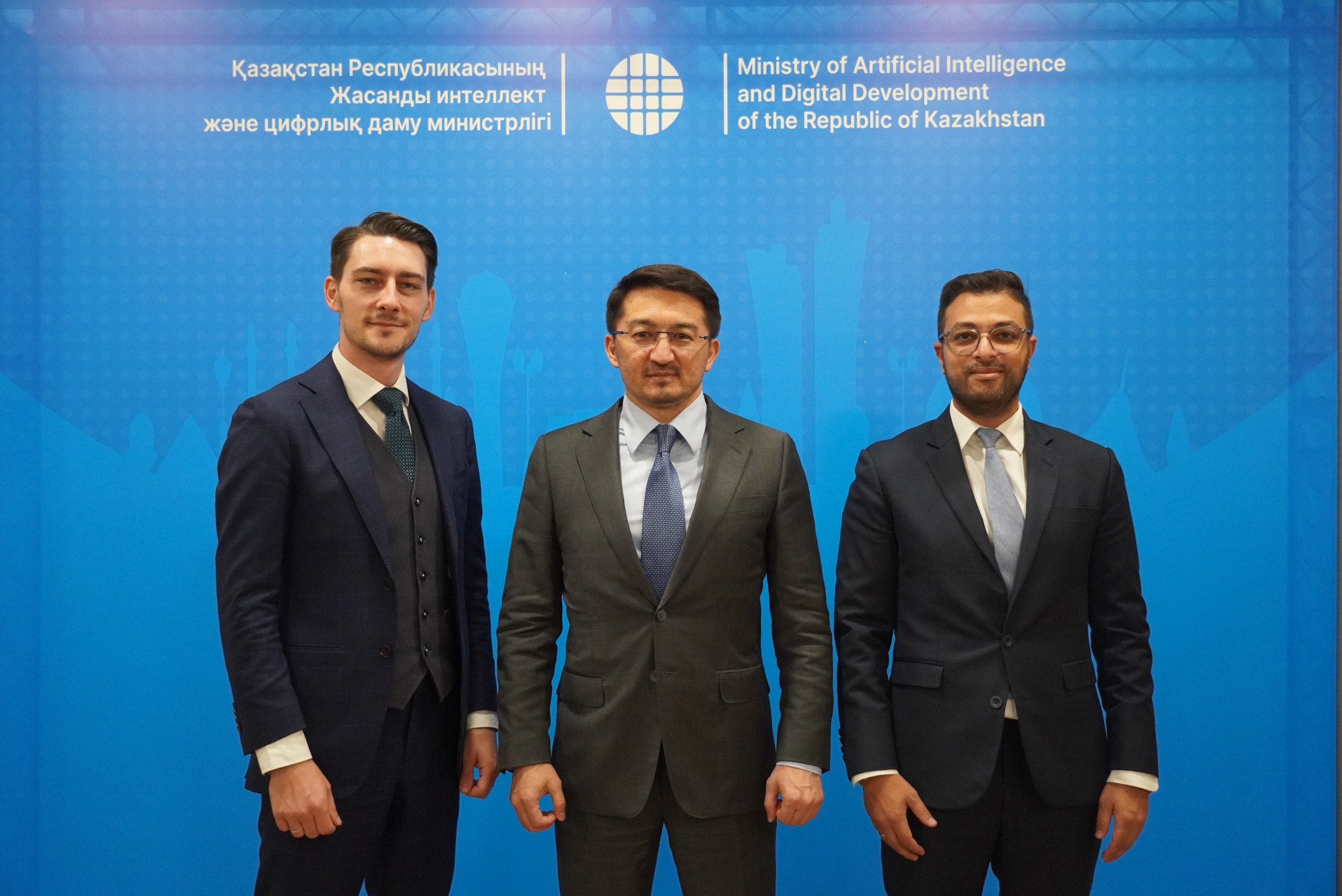 Deputy Prime Minister – Minister of Artificial Intelligence and Digital Development of the Republic of Kazakhstan Zhaslan Madiyev met with World Economic Forum representatives Dietrich John and Marwen Garbaa