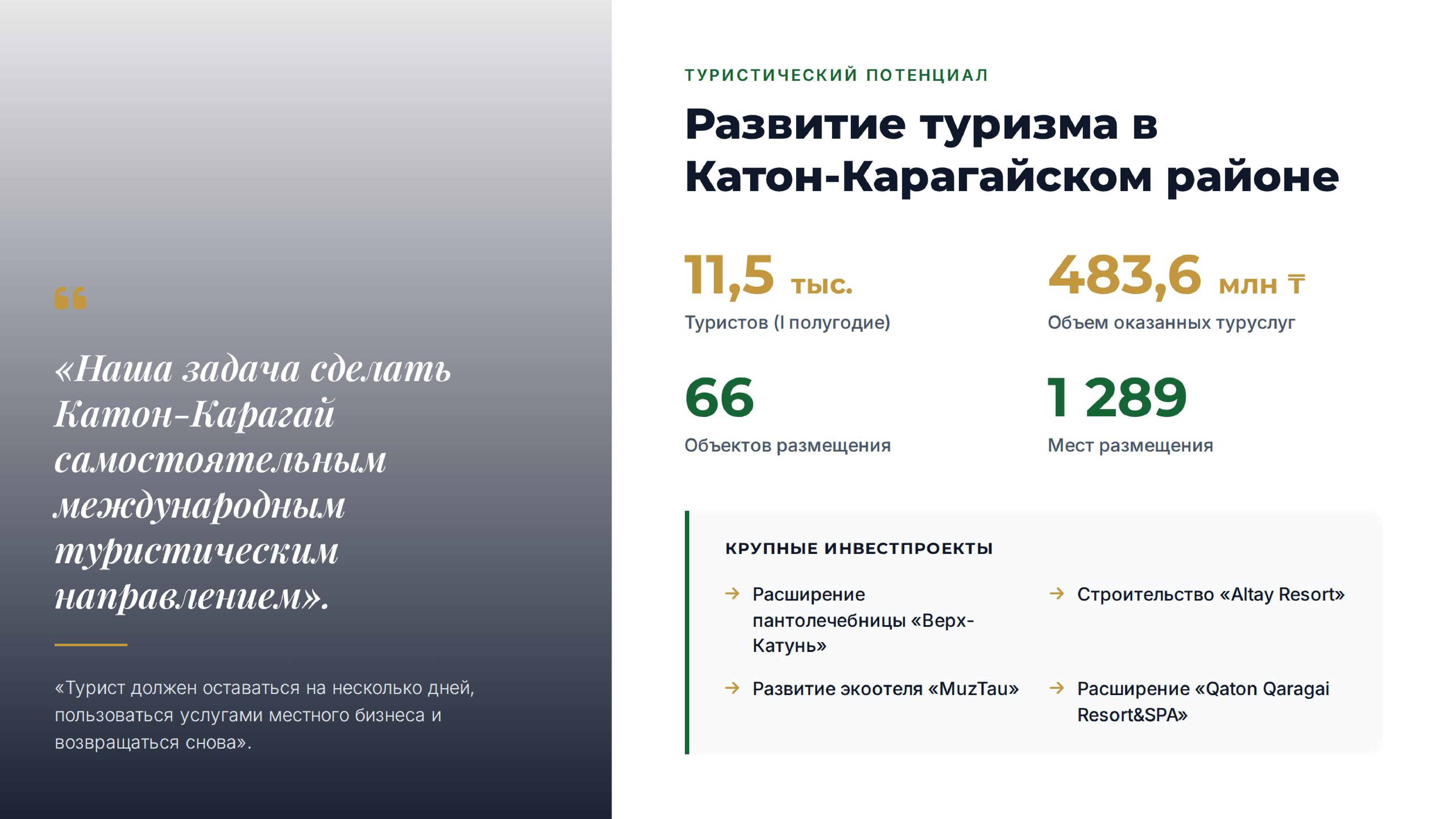 О ходе развития туристского потенциала и инфраструктуры Катон-Карагайского района