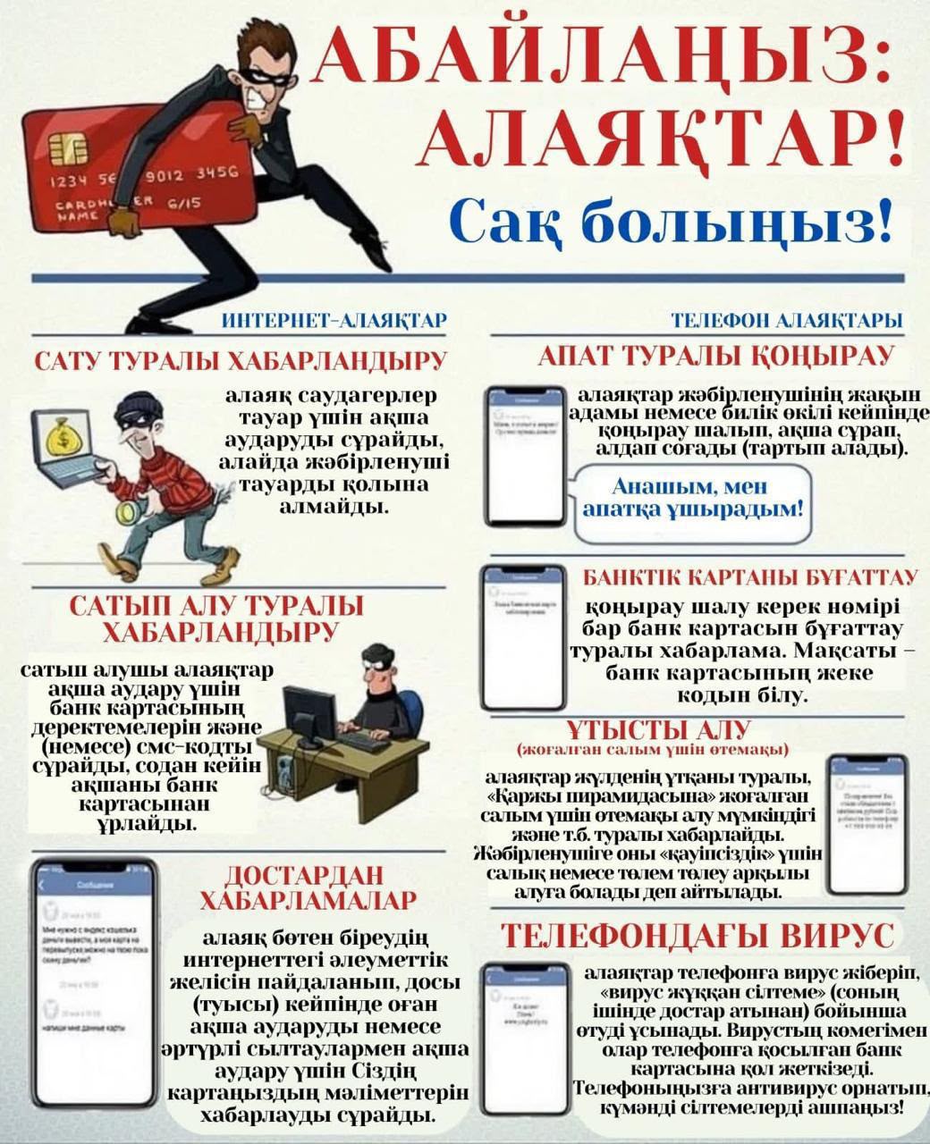 ШҚО Полиция департаменті ескертеді: алаяқтардың арбауына түсіп қалмаңыздар!
