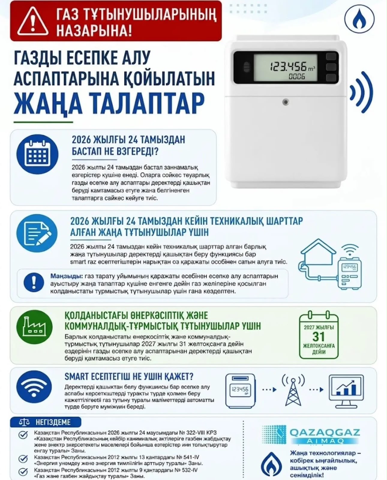 ГАЗ ТҰТЫНУШЫЛАРЫНЫҢ НАЗАРЫНА!