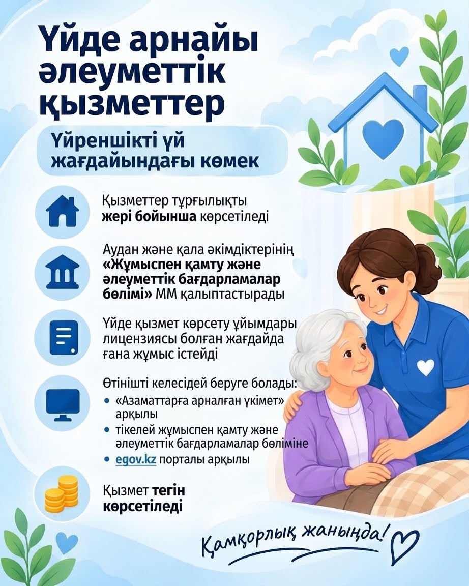 Үйде арнайы әлеуметтік қызметтер