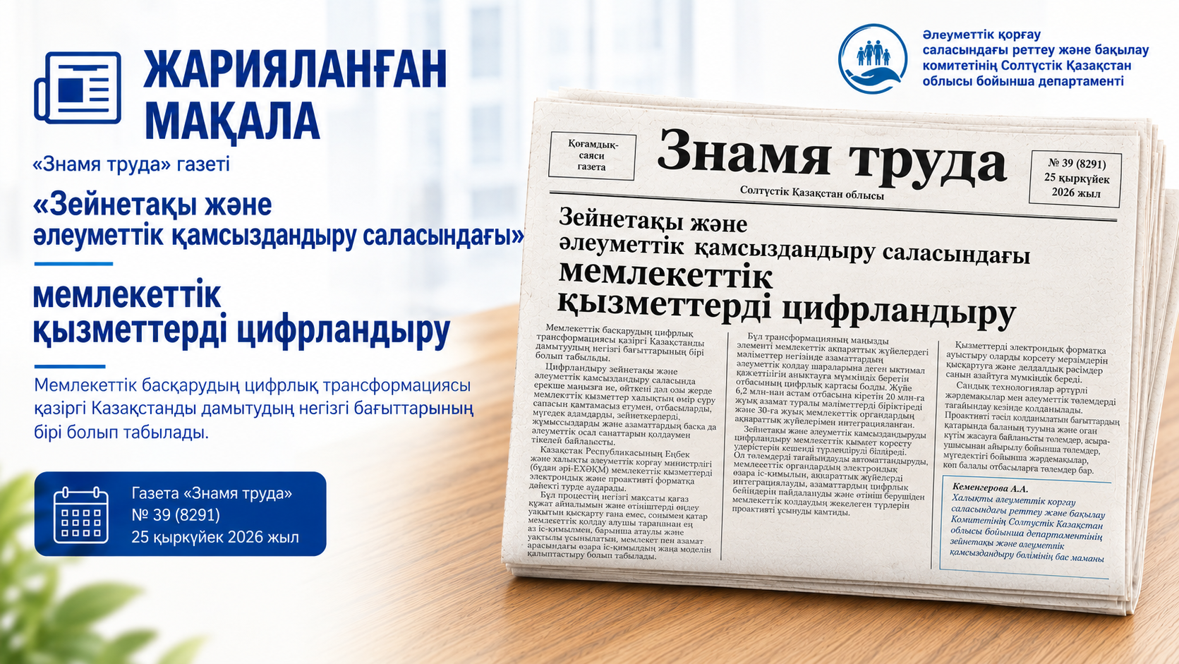 Цифровизация государственных услуг в сфере пенсионного и социального обеспечения
