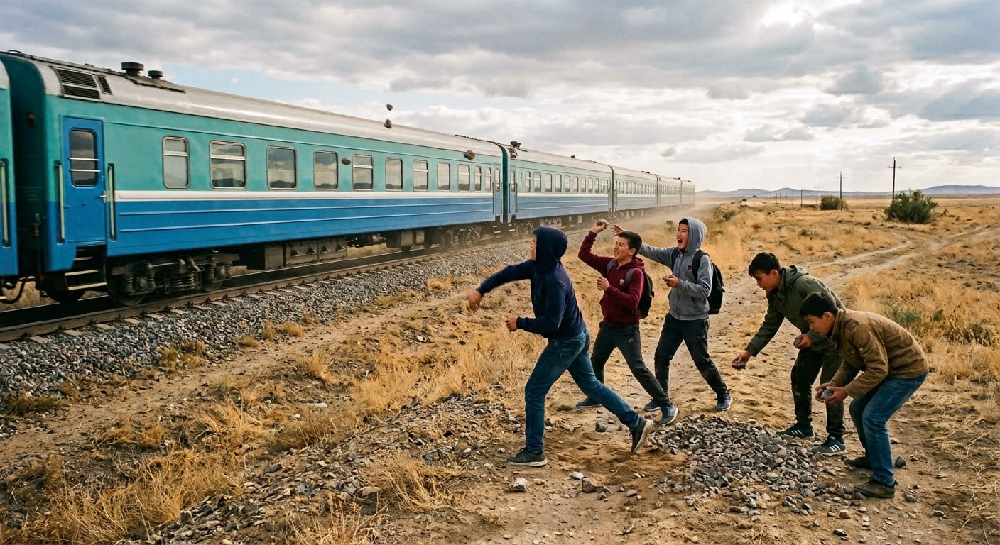 Көлік полицейлері пойызға тас лақтырған бес жасөспірімді анықтады
