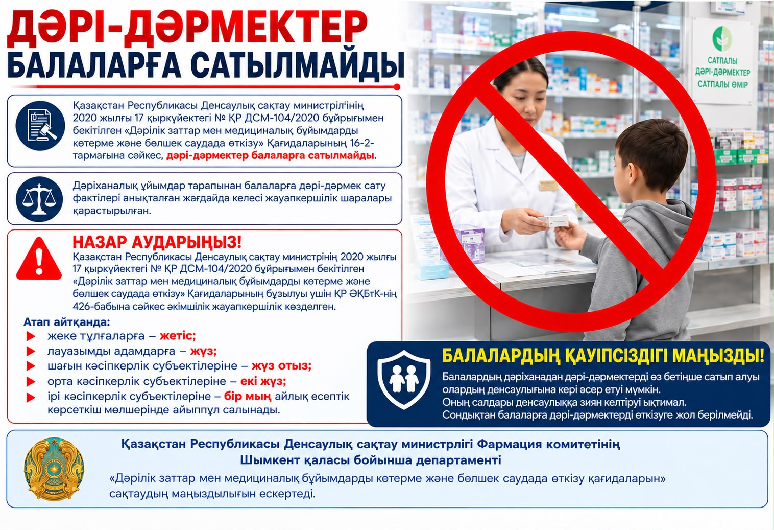 ЛЕКАРСТВЕННЫЕ СРЕДСТВА НЕ ПРОДАЮТСЯ ДЕТЯМ!