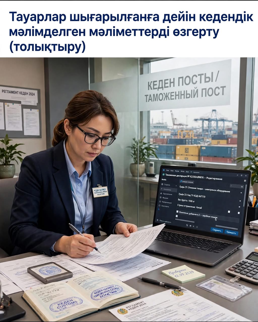 Тауарлар шығарылғанға дейін кедендік декларацияда мәлімделген мәліметтерді өзгерту ( толықтыру)