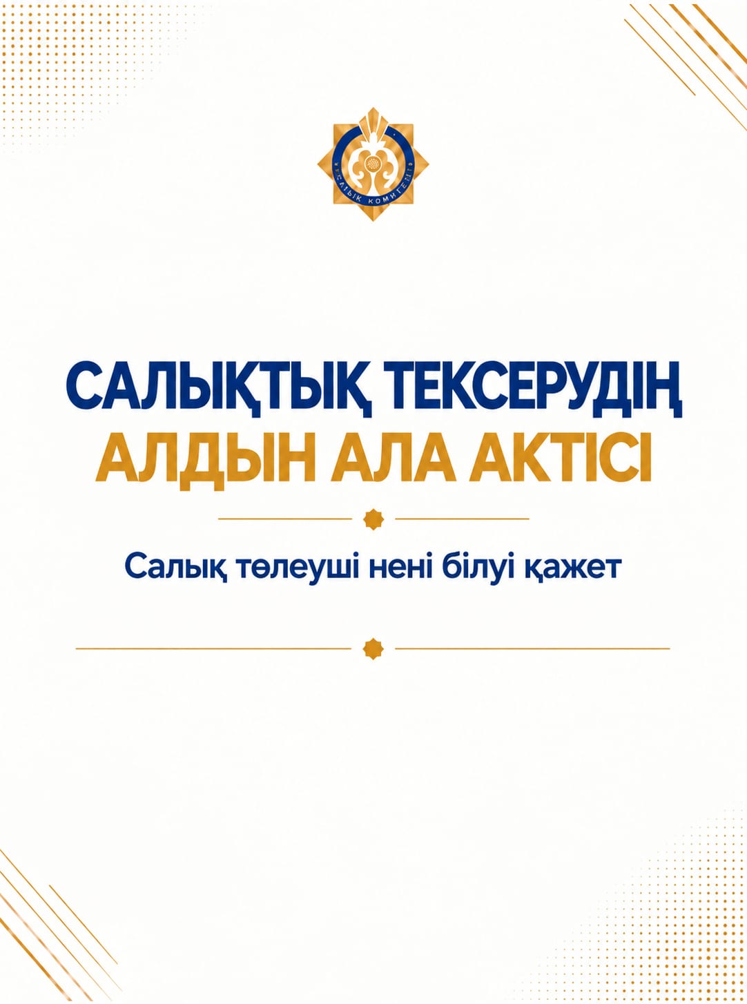 Салықтық тексерудің алдын ала актісі