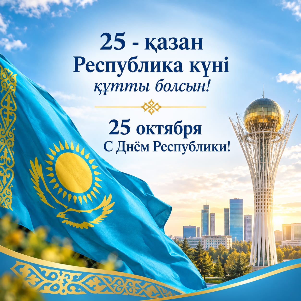 Поздравление акима Сандыктауского района с Днем Республики Казахстан