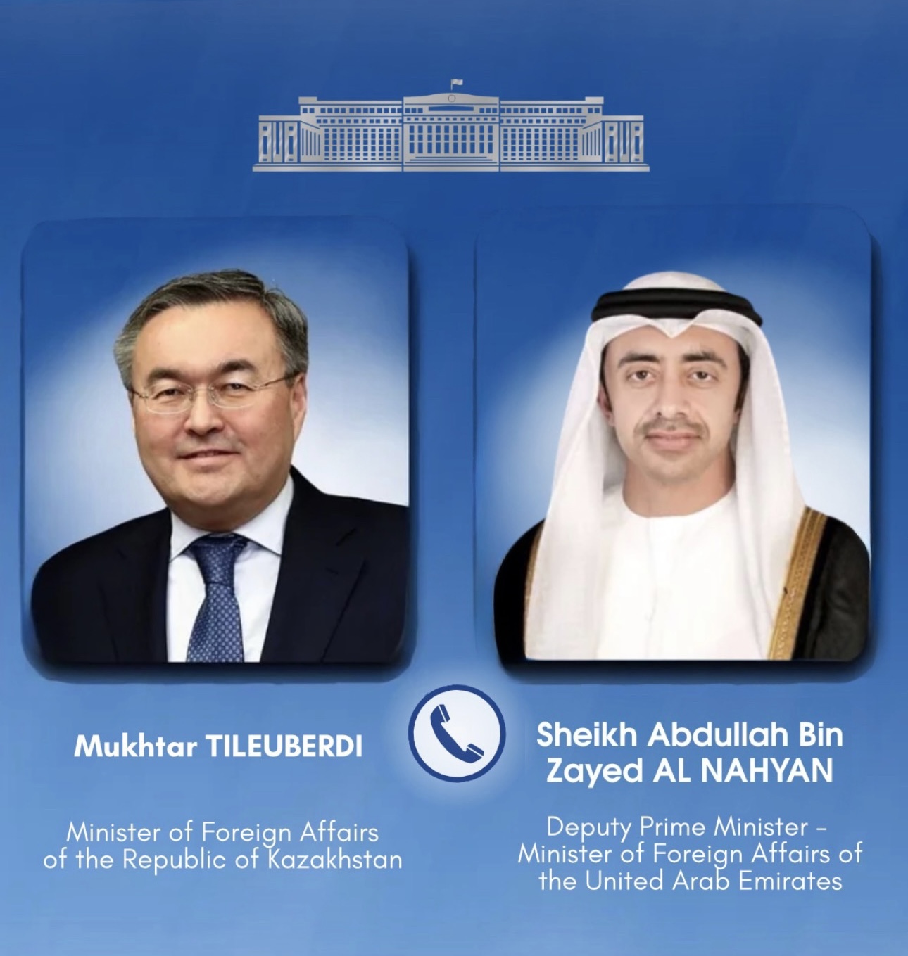 Foreign Ministers of Kazakhstan and the UAE Discuss Cooperation within the United Nations