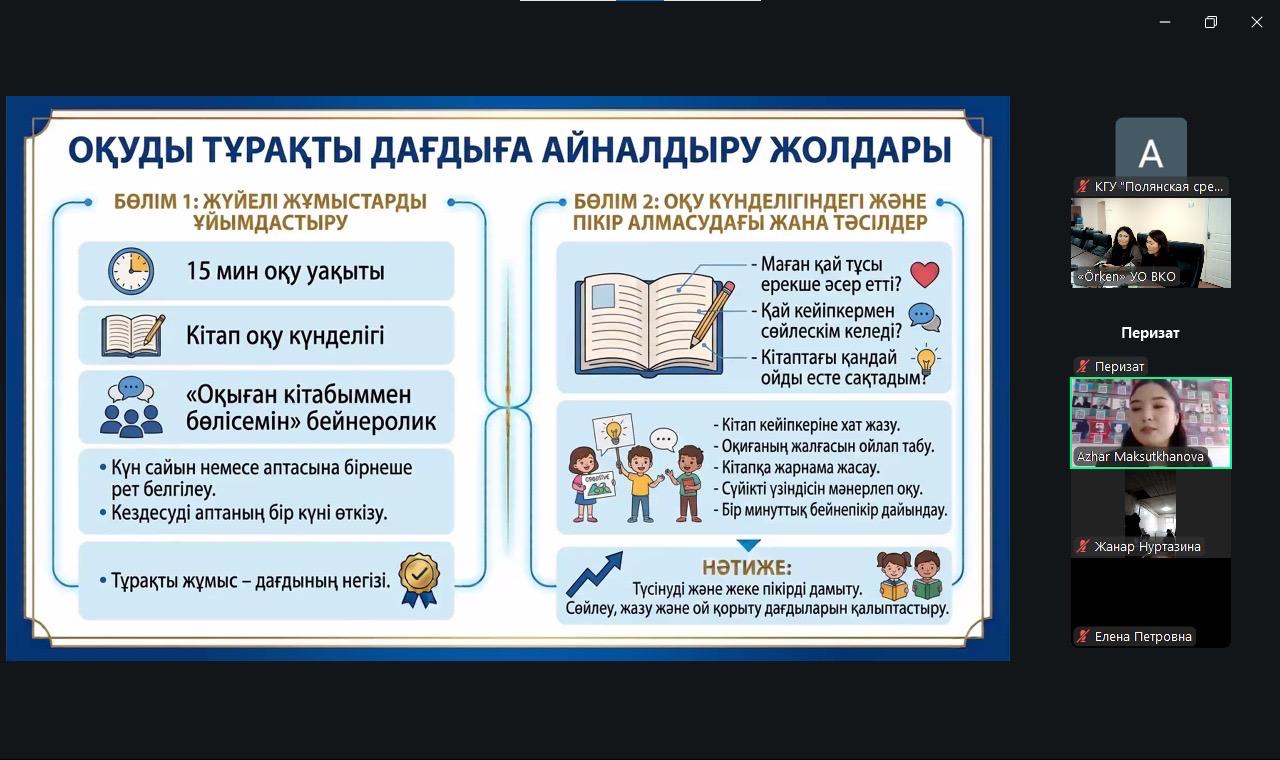 Оқуды тұрақты дағдыға айналдыру жолдары туралы әдістемелік схема.