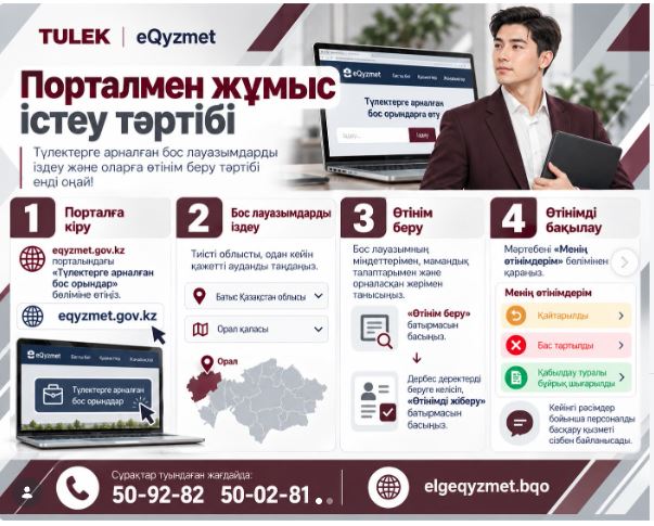 eQyzmet порталынан бос лауазымдарды қалай іздеуге болады?